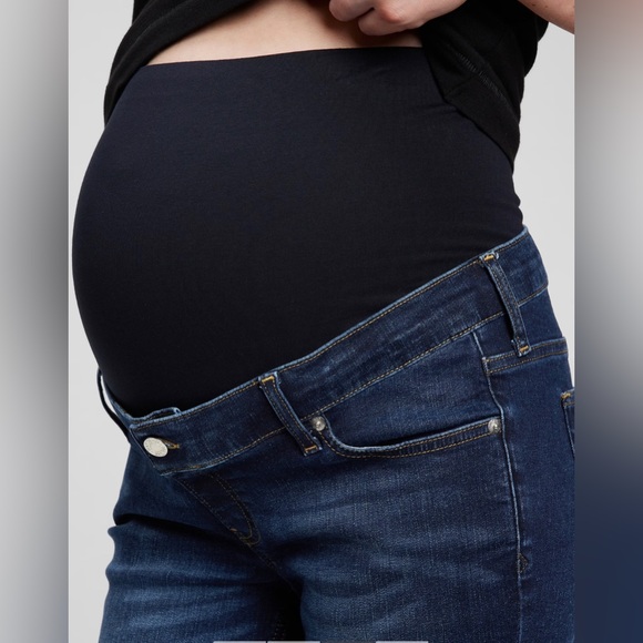 GAP Women's Maternity True Waistband Full Panel Cheeky Straight Jeans - Picture 5 of 6